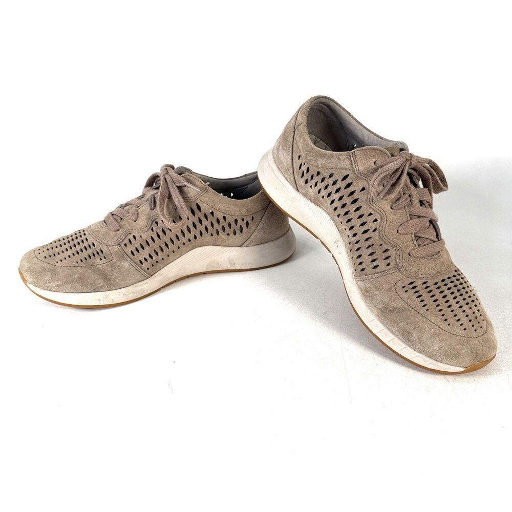 Dansko Shoes Womens 41 Charlie Cut-Out Sneakers Brown Leather Lace Up 4250200300